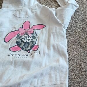 Simply Southern Cream Hoodie with Turtle Graphic